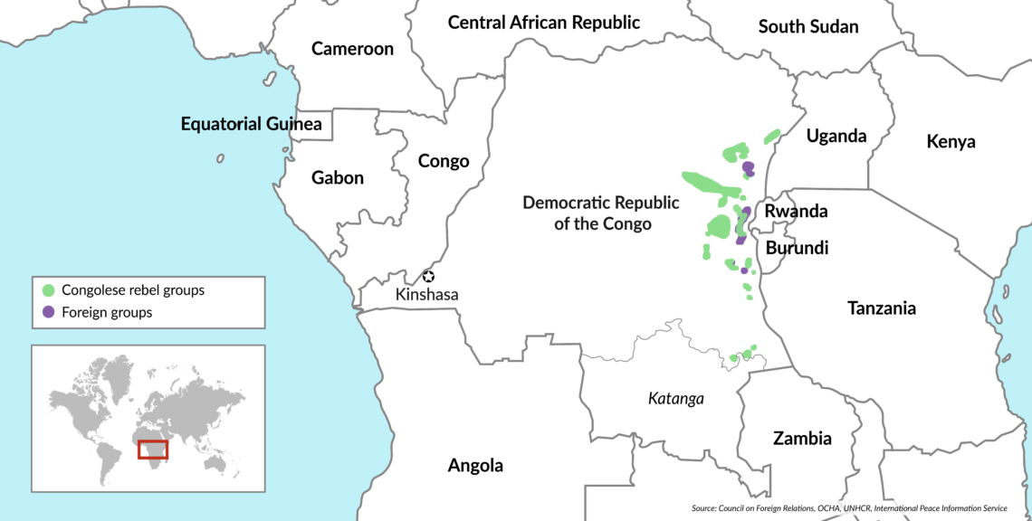 Map of armed groups in the DRC