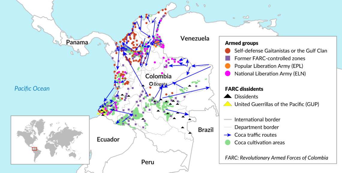 Armed groups and coca cultivation in Colombia, 2017 Colombia's peace agreement