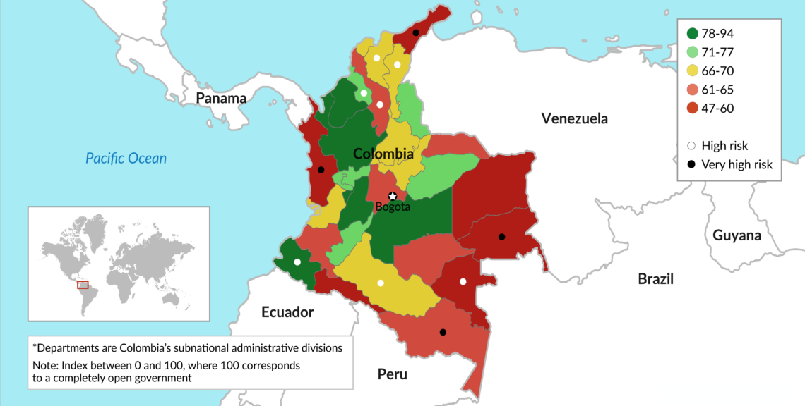 Departments of Colombia – open government index