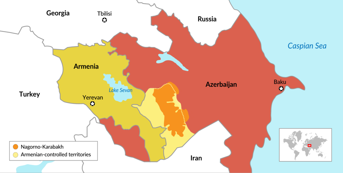 Map of Armenia and the South Caucasus