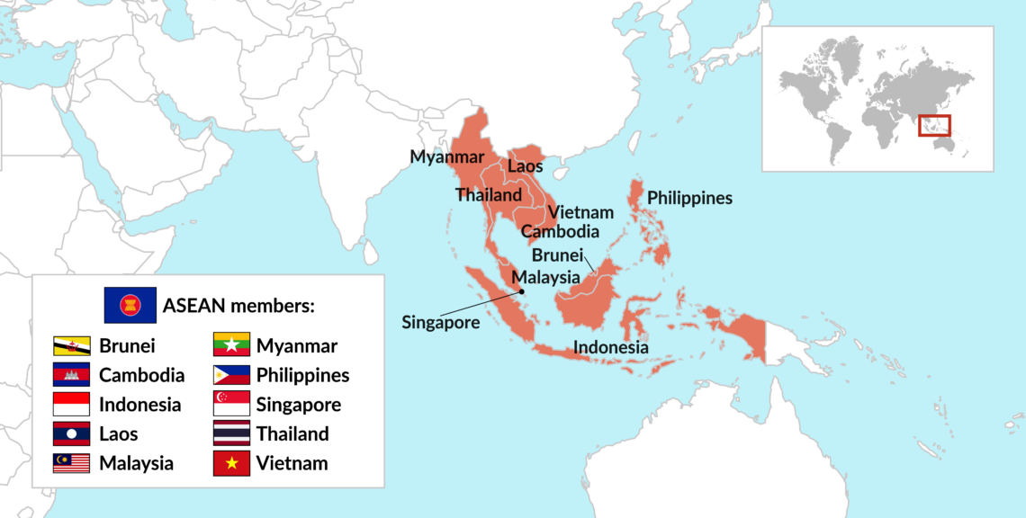 A map of Southeast Asia and ASEAN nations