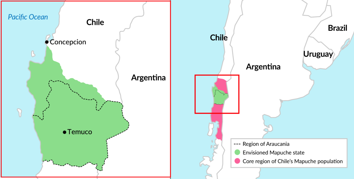 A map showing Chile’s Araucania region Chile's challenges