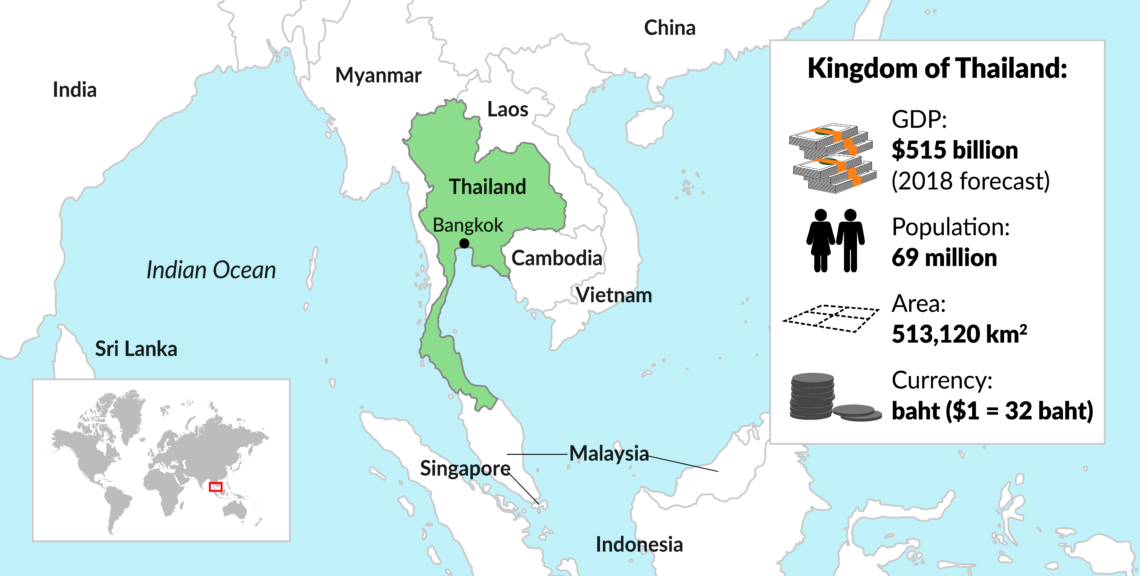 A map of Thailand