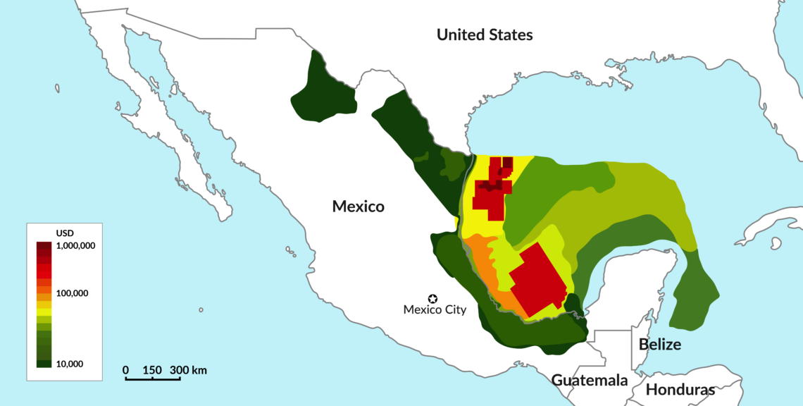 Investment in exploration surveys in Mexico between 2015 and 2018
