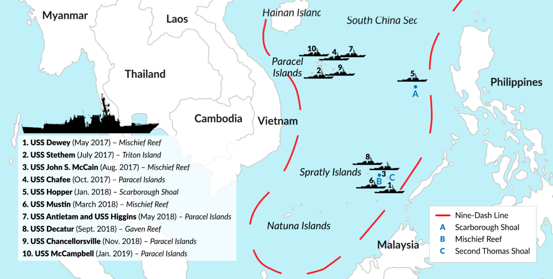 Map of FONOPs in South China Sea