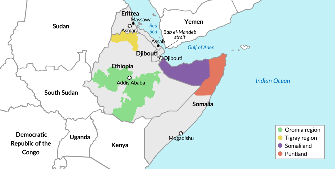 A map of the Horn of Africa region