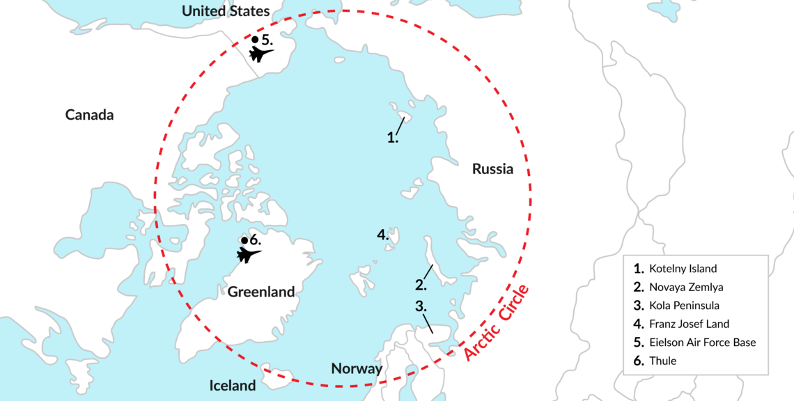 Map of U.S. military bases in the Arctic