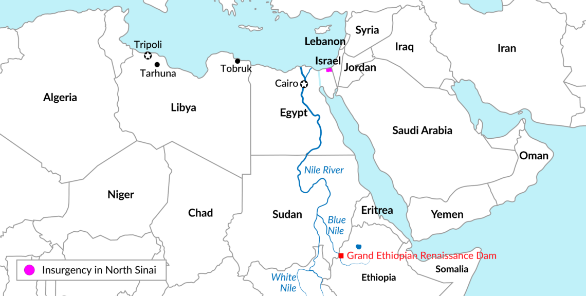 A map of the Nile river basin