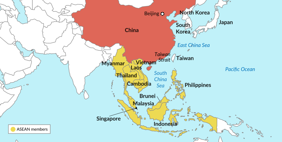 ASEAN countries in Southeast Asia