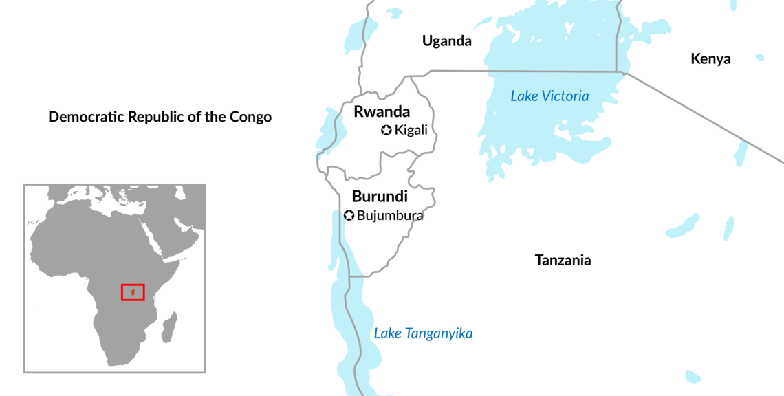 Map of Rwanda and Burundi