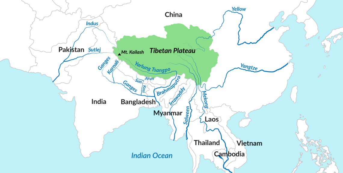 Rivers sourced in Tibet