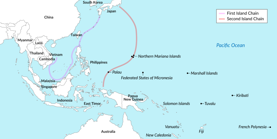 Pacific Islands and the first and second island chains