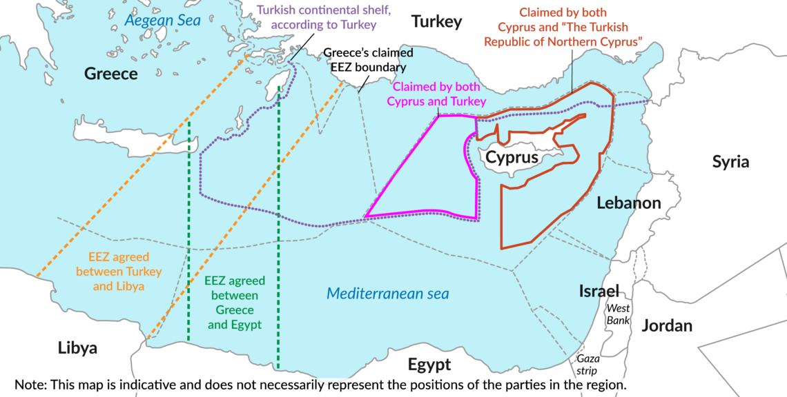 Maritime delimitation disputes in the Eastern Mediterranean