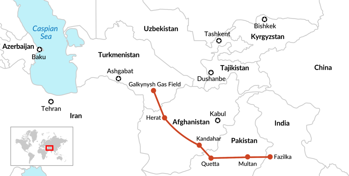 Route of the proposed TAPI pipeline