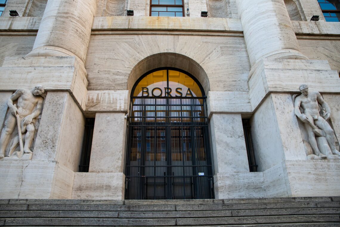 The facade of Borsa Italiana, the Italian Stock Exchange