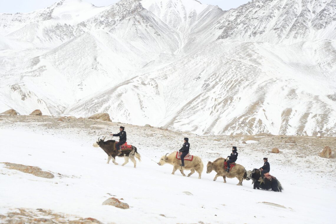 Chinese border guards near Tajikistan