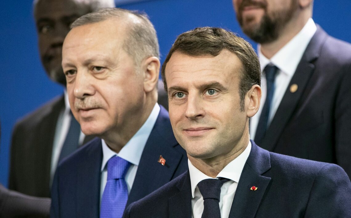 Turkish President Recep Tayyip Erdogan and French President Emmanuel Macron