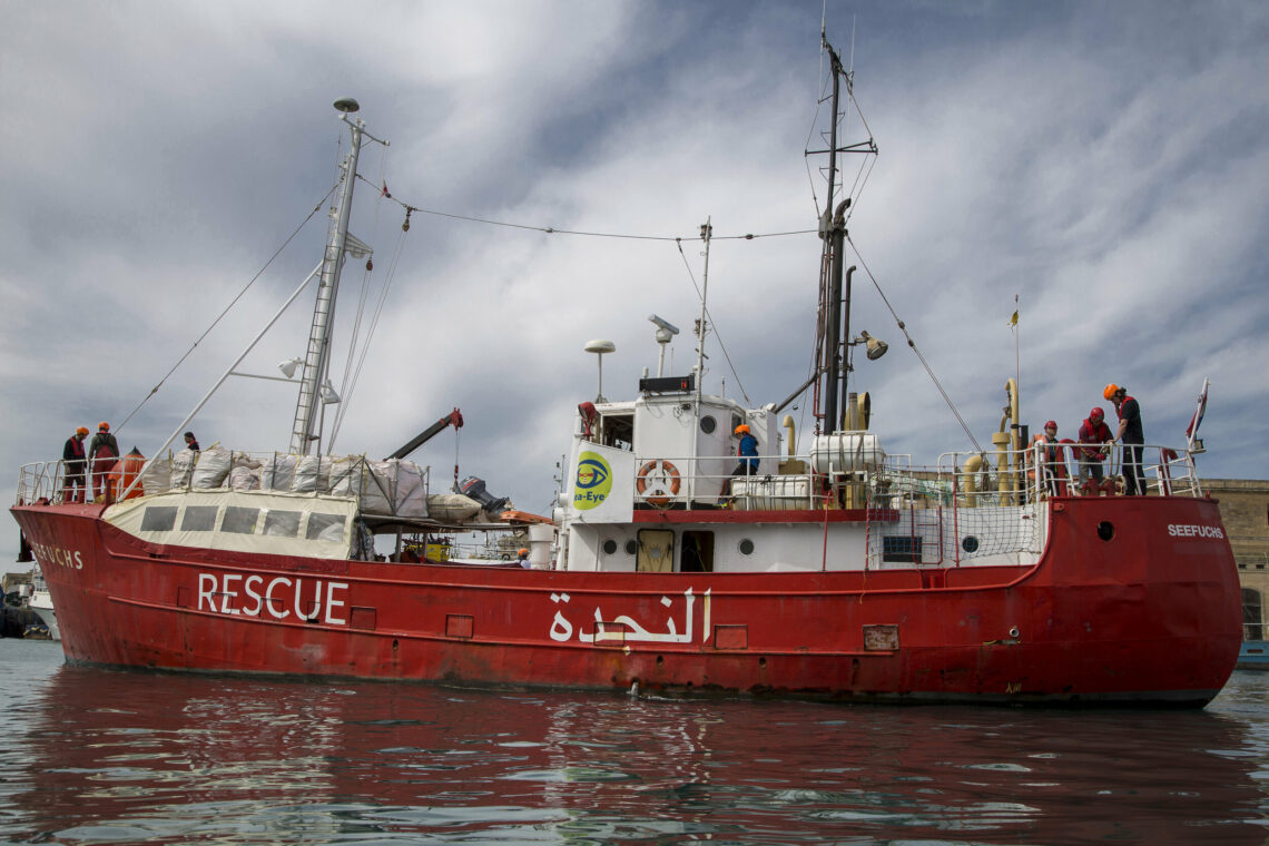 The SeeFuchs rescue ship in Valletta.