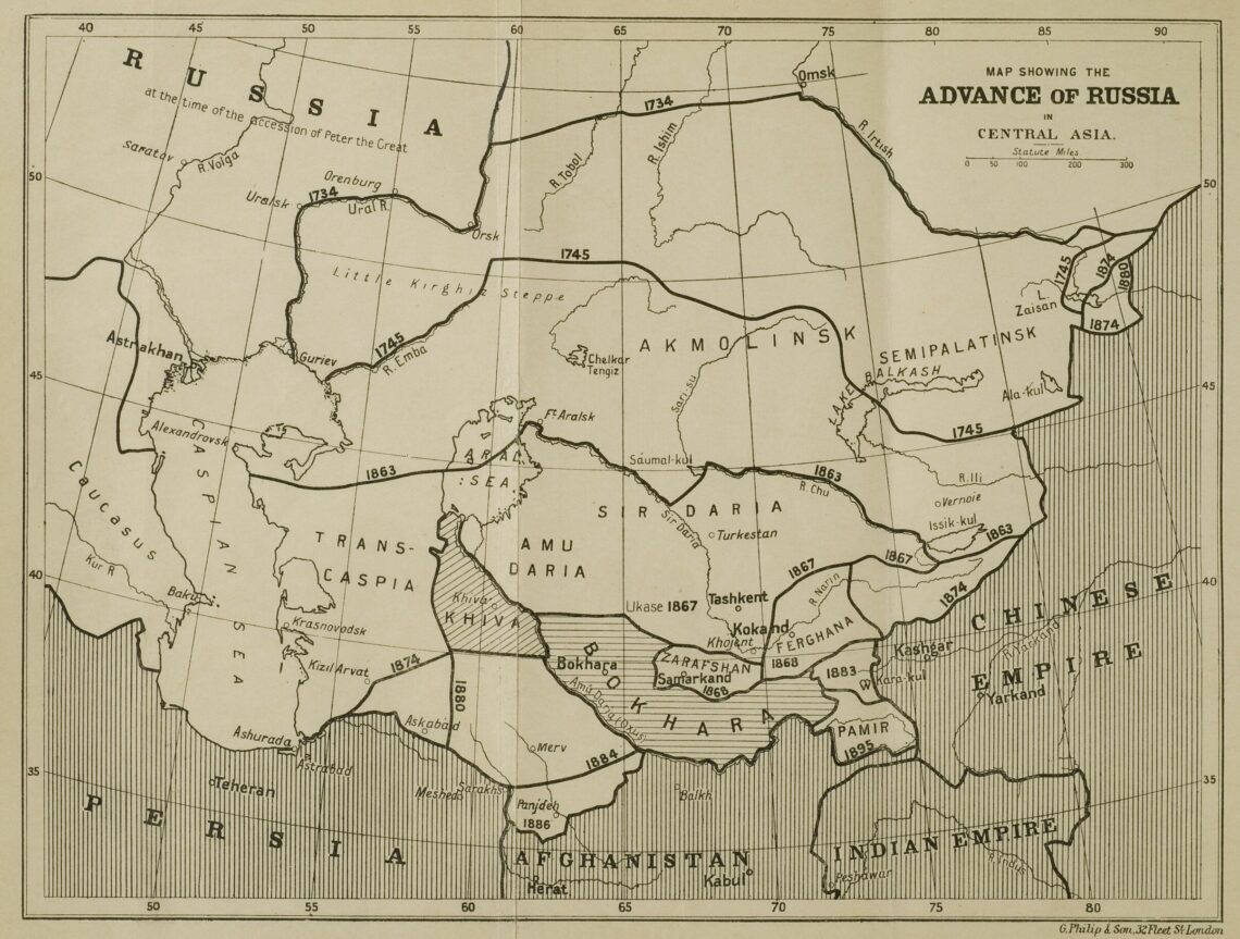 Map of Central Asia, 1899