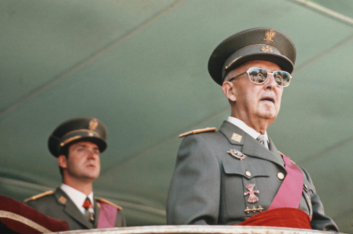 Prince Juan Carlos and General Franco in 1975