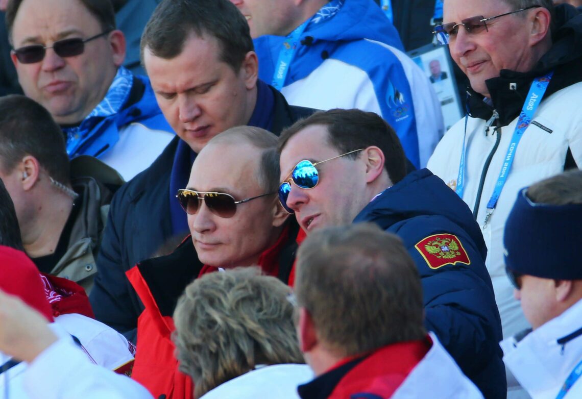 President Putin and Prime Minister Medvedev at the Sochi Olympics