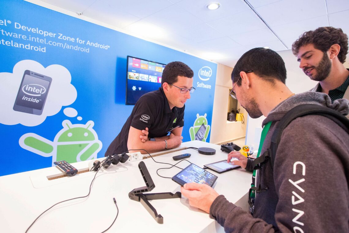 Intel stand at the Droidcon convention in Turin