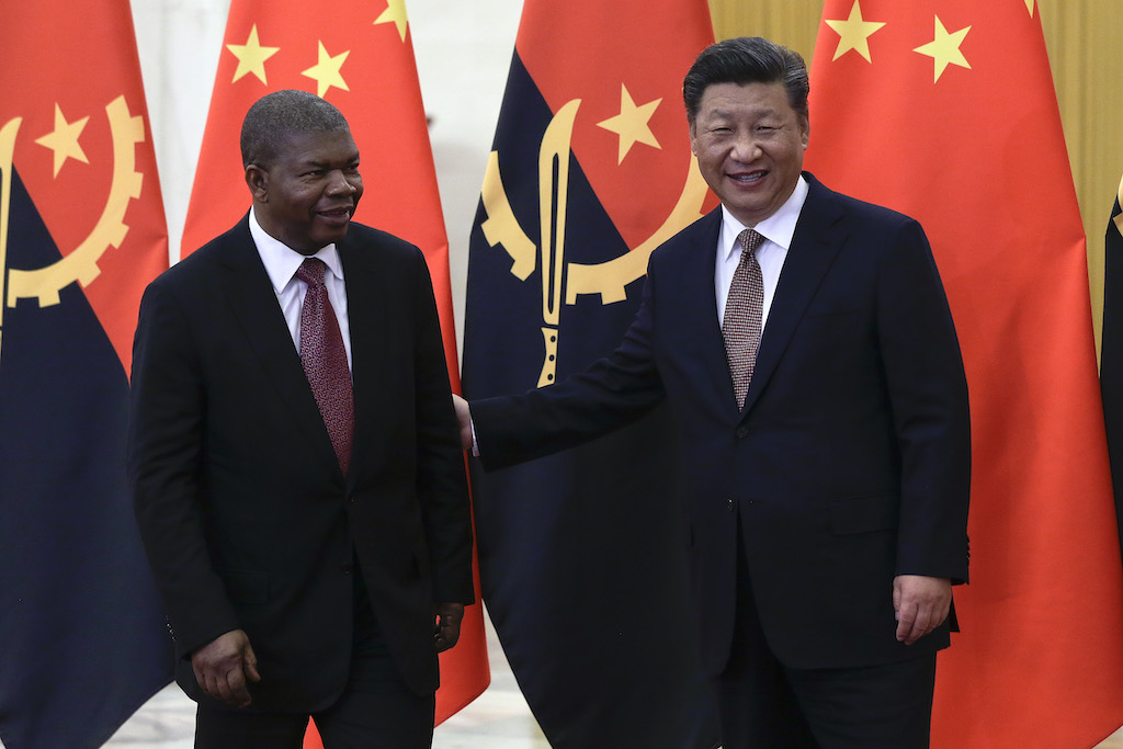 The leaders of China and Angola pose for a photo at the Forum on China-Africa Cooperation (FOCAC) in Beijing in September 2018