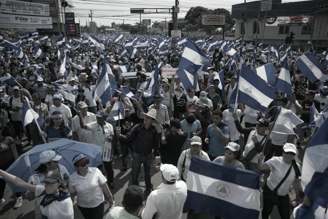 Anti-government demonstrators in Managua