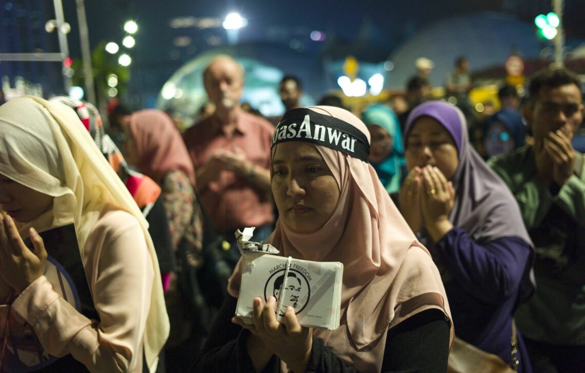 Supporters of jailed politician Anwar Ibrahim gathered at a November 2017 protest