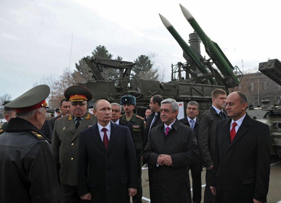 President Vladimir Putin inspects a Russian military base in Armenia