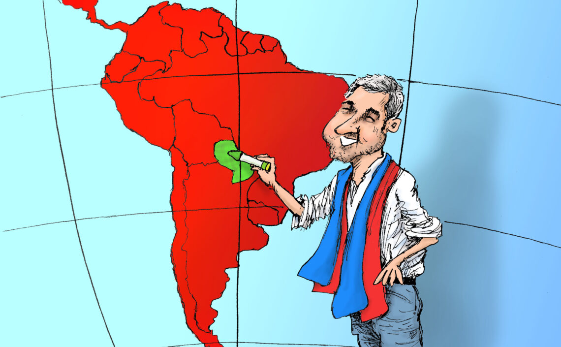 Cartoon showing Paraguayan President Mario Abdo Benitez