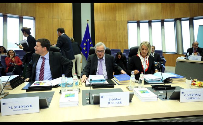European Commissioner President Juncker with EU budget plan