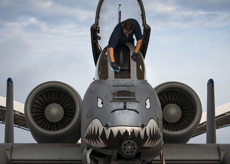 A picture of the U.S. Air Force’s venerable “flying gun” A-10 Thunderbolt, also known as “Warthog” U.S. defense policies