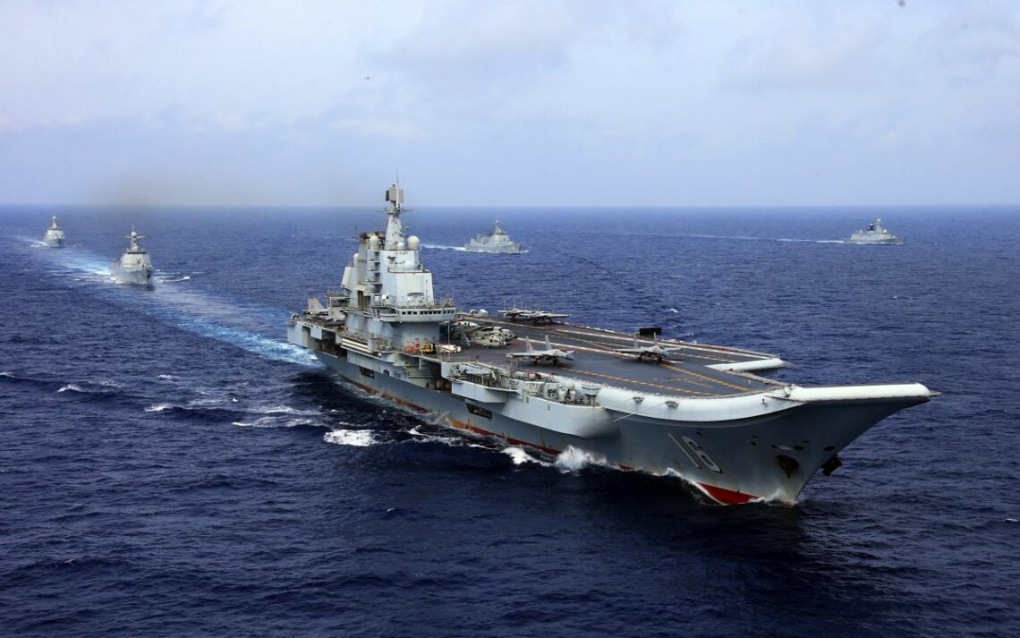 Chinese aircraft carrier Liaoning on exercises in the South China Sea great-power rivalries