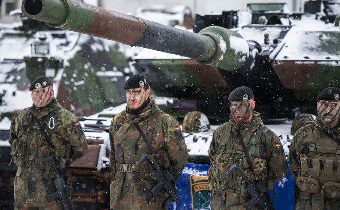 A German armored unit stationed in Lithuania