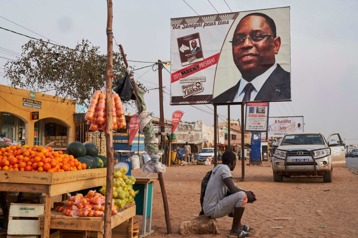 Poster of Macky Sall in Senegal political upheaval