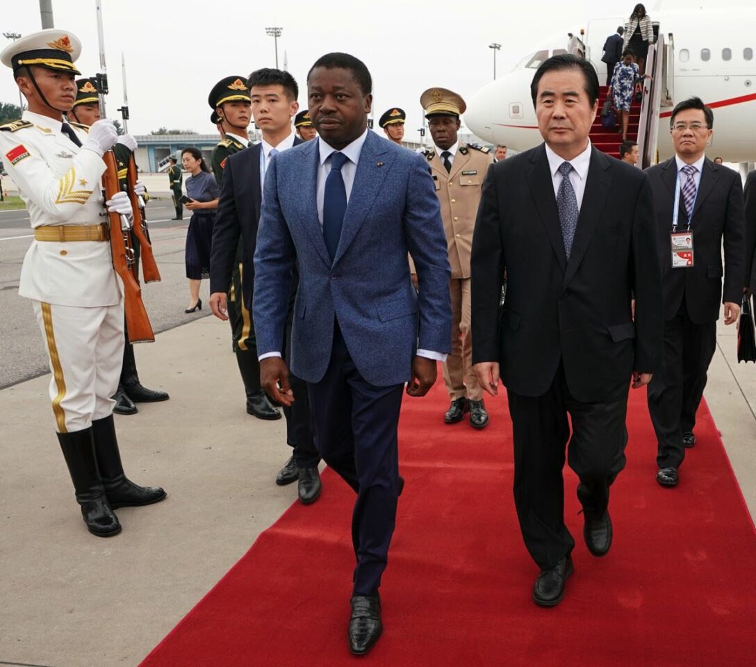 Togo’s president Faure Gnassingbe arrives at an investment forum in Beijing, China