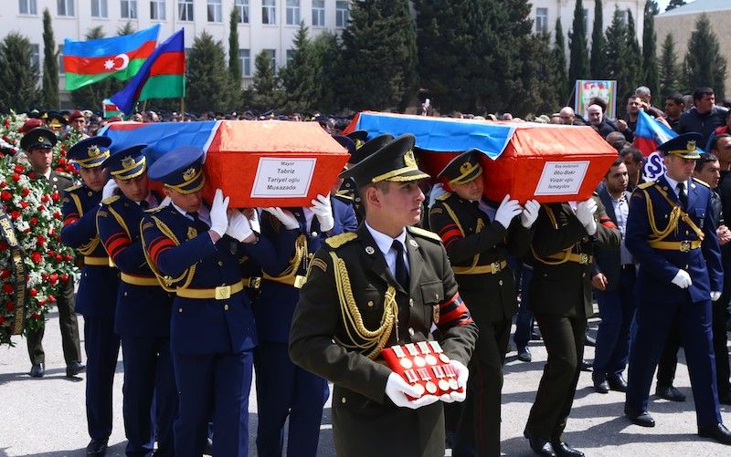 Picture of a military funeral ceremony in Azerbaijan in 2016