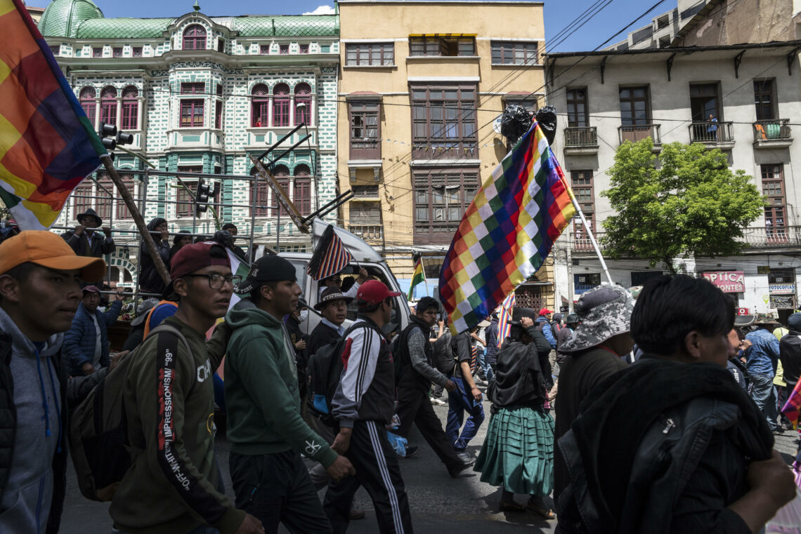 Morales supporters protest in La Paz, Bolivia