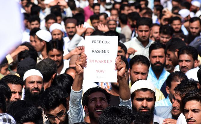 A protest in Kashmir