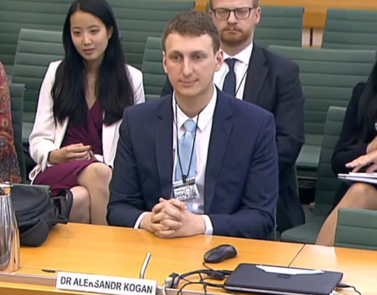 Dr. Alexandr Kogan testifying to members of a British parliamentary committee at Portcullis House, London. General Data Protection Regulation