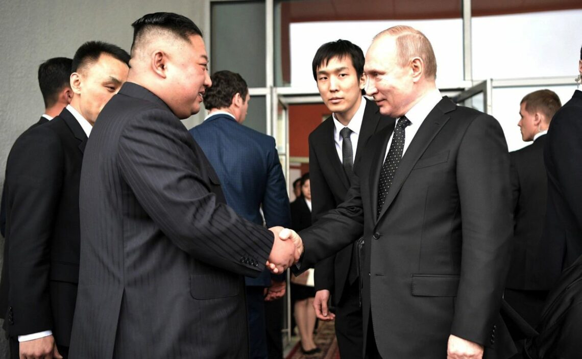 North Korea’s Kim Jong-un and Russian President Vladimir Putin meet in Vladivostok, April 2019
