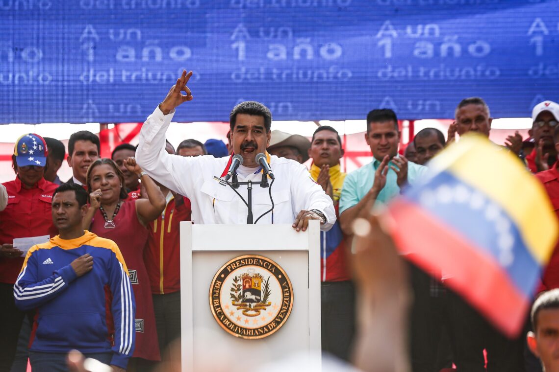 Venezuelan President Nicolas Maduro speaks at a rally in May 2019 in Caracas