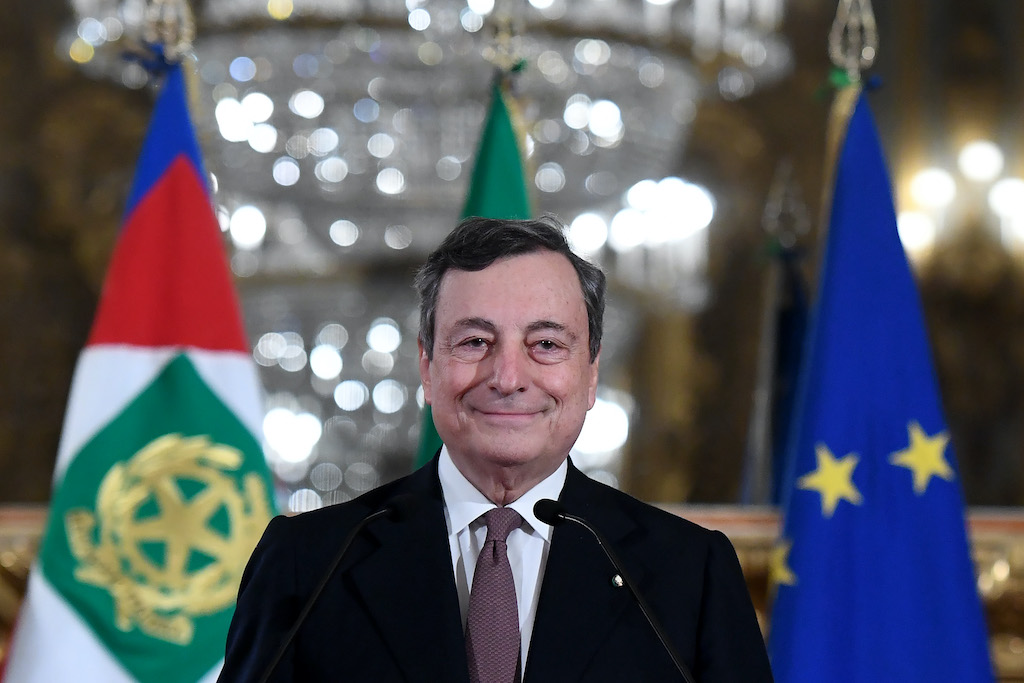 Mario Draghi photographed shortly after he agreed to take over as Italy’s head of government