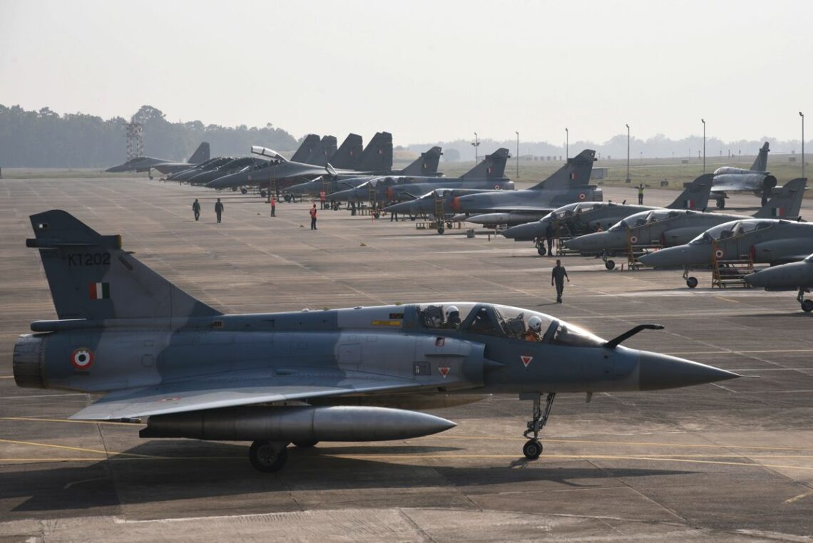 Indian Mirage 2000 jets at an air base in Bengal