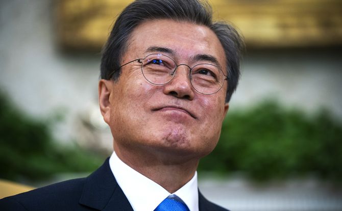 South Korean President Moon Jae-in at the White House, April 2019