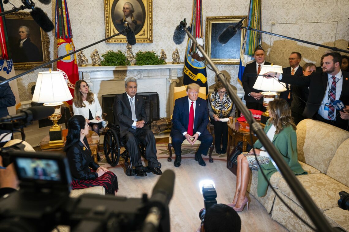 Ecuador’s President Lenin Moreno meets with U.S. President Donald Trump at the White House