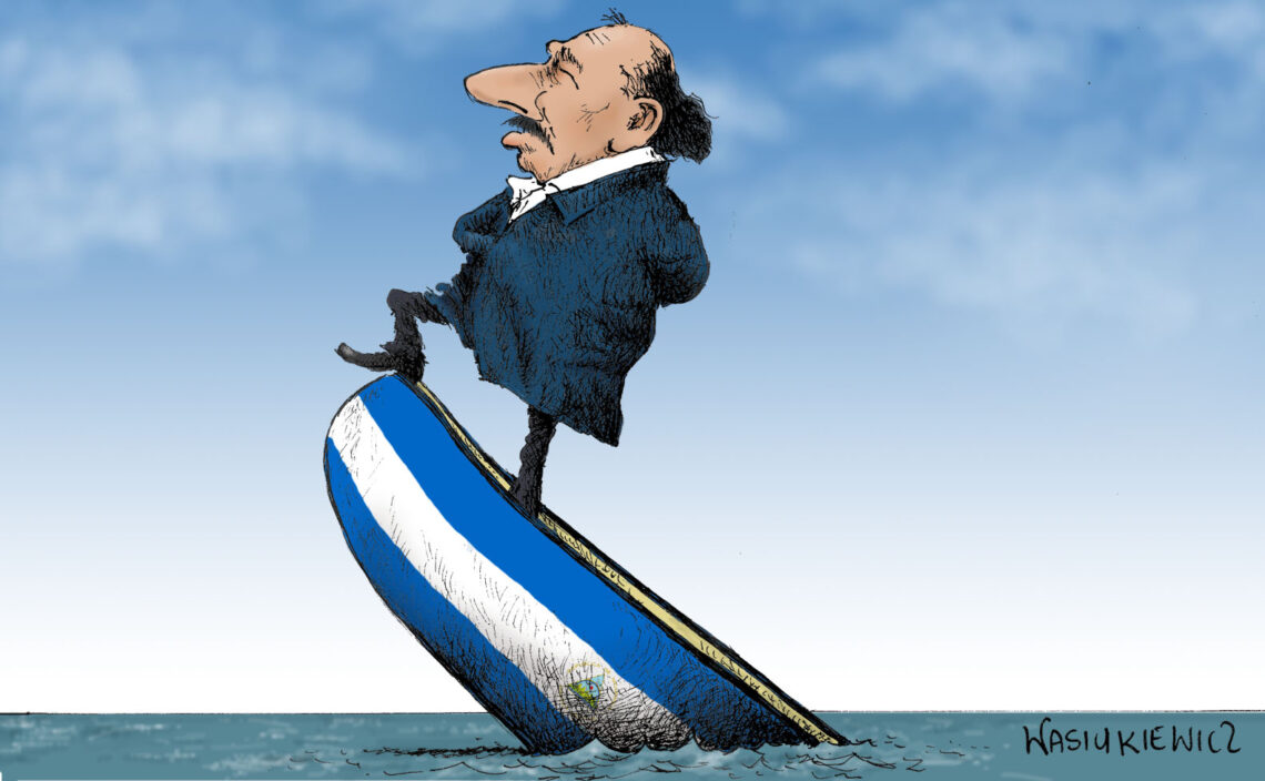Cartoon of President Daniel Ortega