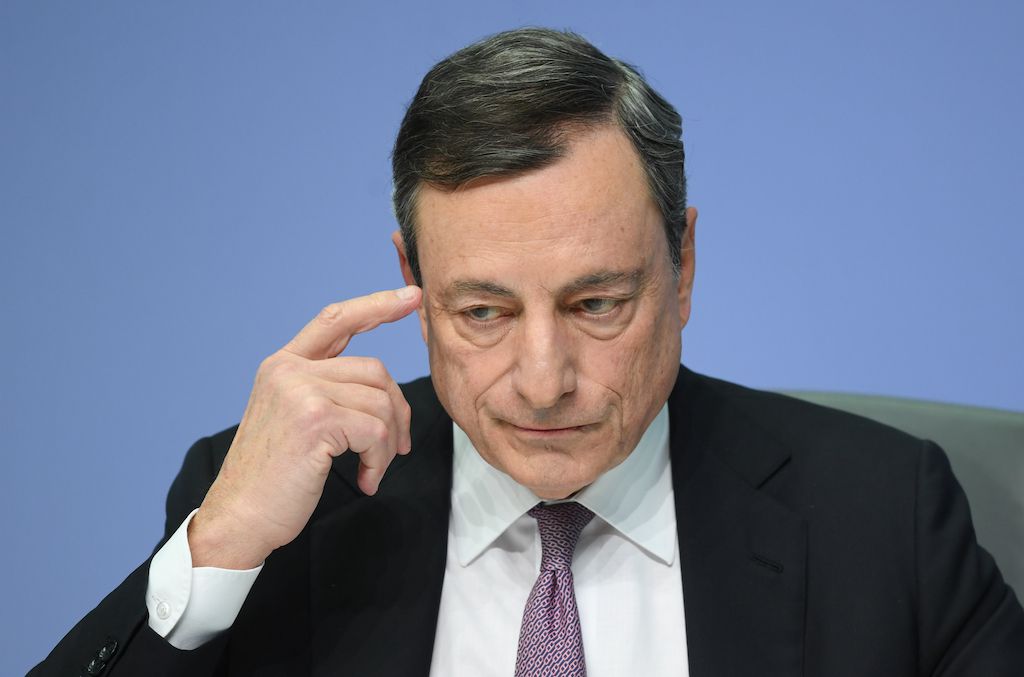 The picture of the ECB Chairman Mario Draghi
