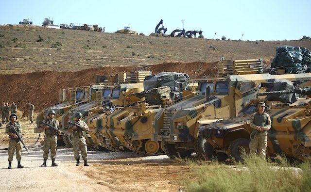 A picture of the Turkish Army’s vehicles on the border with Syria